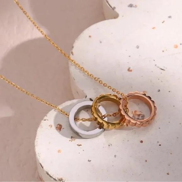 New Trending 18K Gold Hoop Pendant Necklace, NICE NECKLACE, CUTE NECKLACE - Picture 3 of 7
